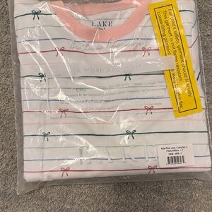 NWT, Lake Kids Pajama Set with Stripes and Bows, SOLD OUT